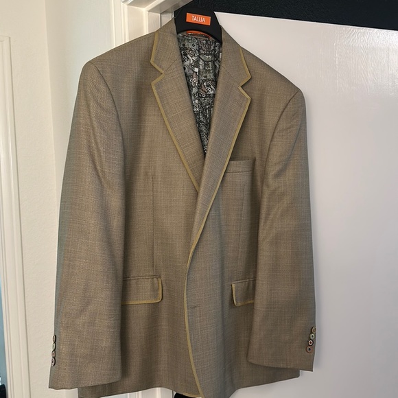 Tallia - Men’s Blazer - Tan with Piping - Size 50R - Picture 1 of 8